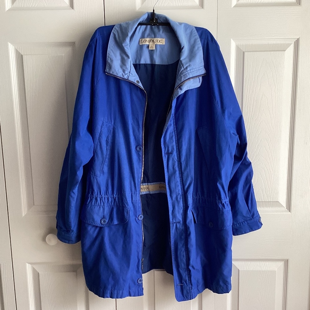 Vintage London Fog Men’s Casual Blue Full Zip Jacket Size L Long